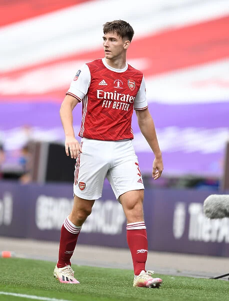 LONDON, ENGLAND - AUGUST 01: Kieran Tierney of Arsenal during the FA Cup Final match between Arsenal