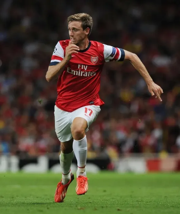 Framed Print : LONDON, ENGLAND - AUGUST 27: Nacho Monreal of Arsenal during the UEFA Champions League Play Off Second leg match