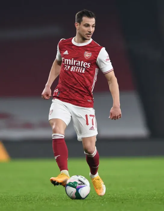 Framed Print : LONDON, ENGLAND - DECEMBER 22: Cedric Soares of Arsenal during the Carabao Cup Quarter Final match between Arsenal