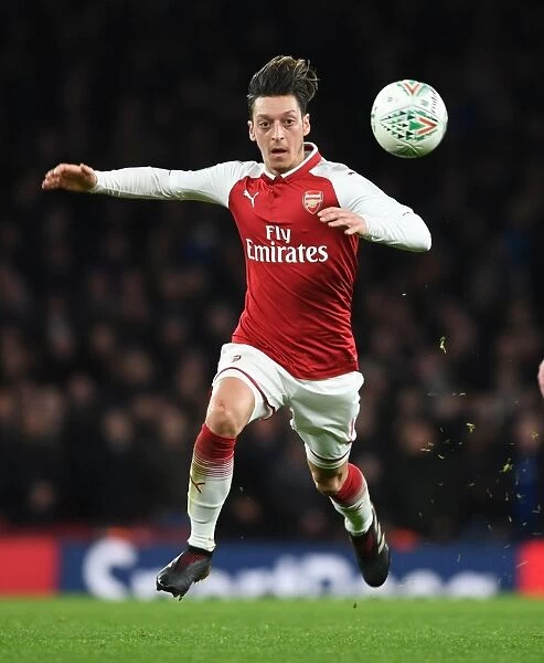 LONDON, ENGLAND - JANUARY 24: Mesut Ozil of Arsenal during the Carabao Cup Semi-Final Second Leg between Arsenal