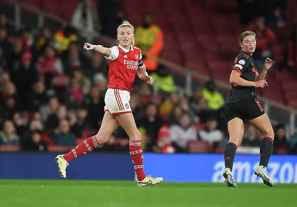 LONDON, ENGLAND - MARCH 29: Leah Williamson of Arsenal during the UEFA Women's Champions League quarter-final 2nd