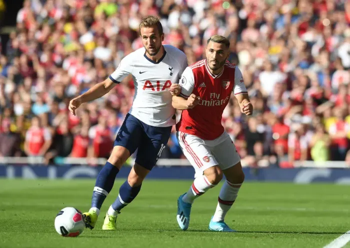 Framed Print : London Rivalry: Arsenal vs. Tottenham Clash in the Premier League - A Battle of Seasons Past: Kolasinac vs. Kane Framed Print : London Rivalry: Arsenal vs. Tottenham Clash in the Premier League - A Battle of Seasons Past: Kolasinac vs. Kane