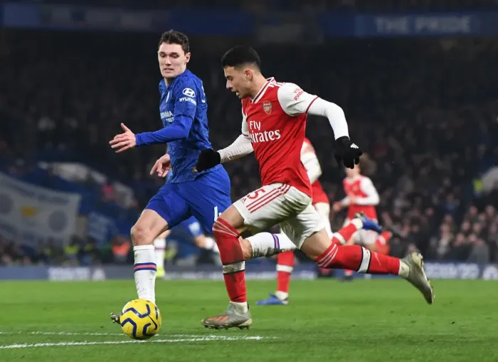 Framed Print : London Rivalry: Chelsea vs. Arsenal - Premier League Showdown at Stamford Bridge (January 2020)