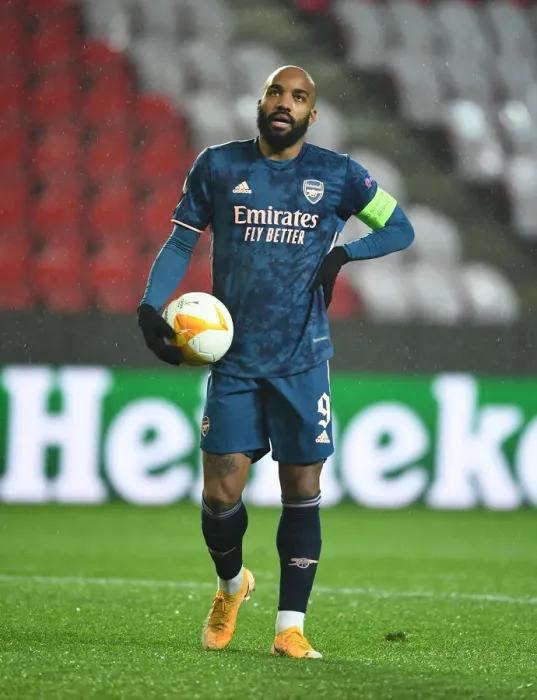Framed Print : Lone Warrior: Alex Lacazette Faces Slavia Praha in Empty Europa League Quarterfinal Framed Print : Lone Warrior: Alex Lacazette Faces Slavia Praha in Empty Europa League Quarterfinal