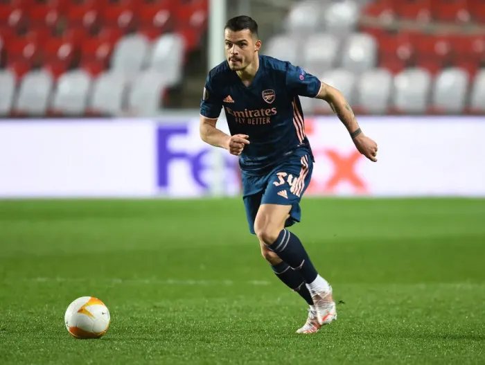 Framed Print : Lone Warrior: Granit Xhaka in Empty Eden Arena during Arsenal's UEFA Europa League Quarterfinal Framed Print : Lone Warrior: Granit Xhaka in Empty Eden Arena during Arsenal's UEFA Europa League Quarterfinal