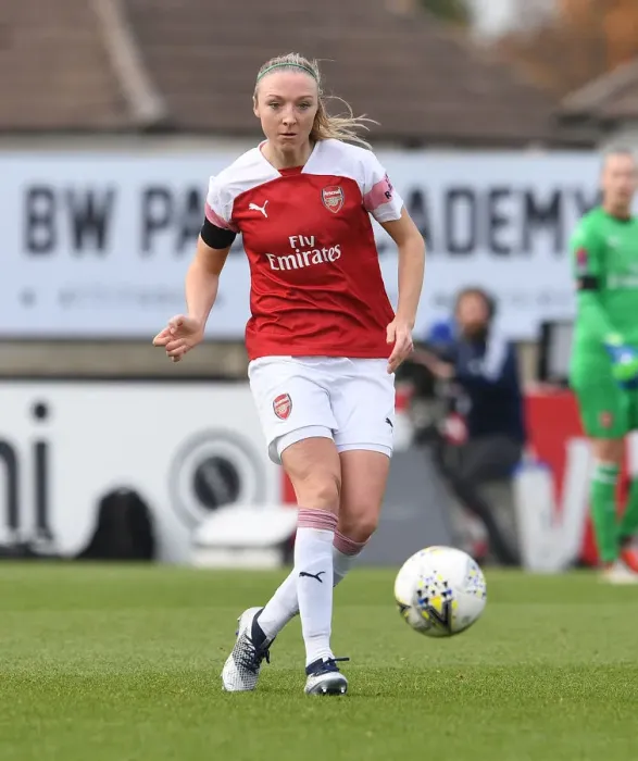 Framed Print : Louise Quinn in Action: Arsenal Women vs Birmingham City (2018-19)