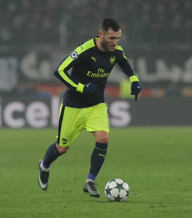Framed Print : Lucas Perez in Action: Arsenal vs. FC Basel - UEFA Champions League (2016-17) Framed Print : Lucas Perez in Action: Arsenal vs. FC Basel - UEFA Champions League (2016-17)