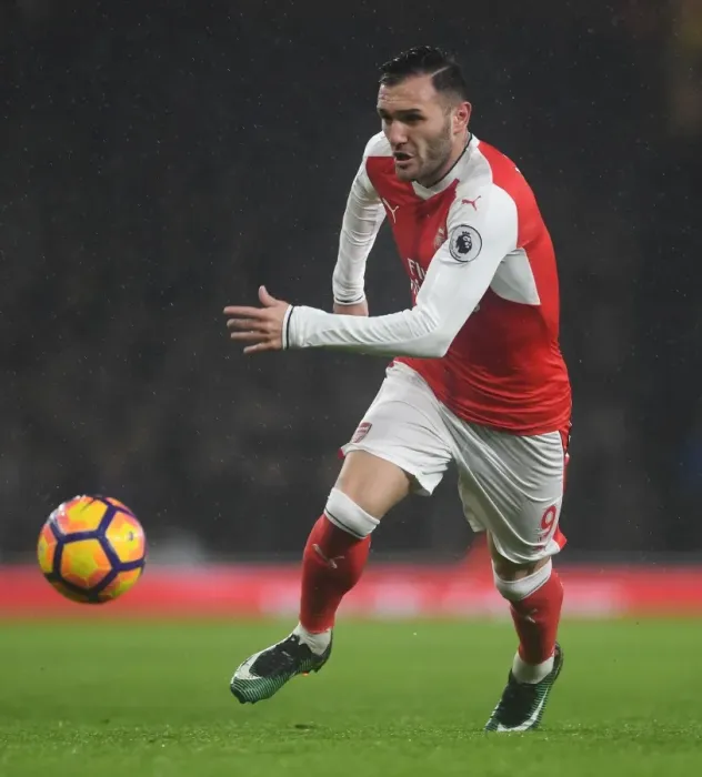 Framed Print : Lucas Perez in Action: Arsenal vs. Watford, Premier League 2016-17