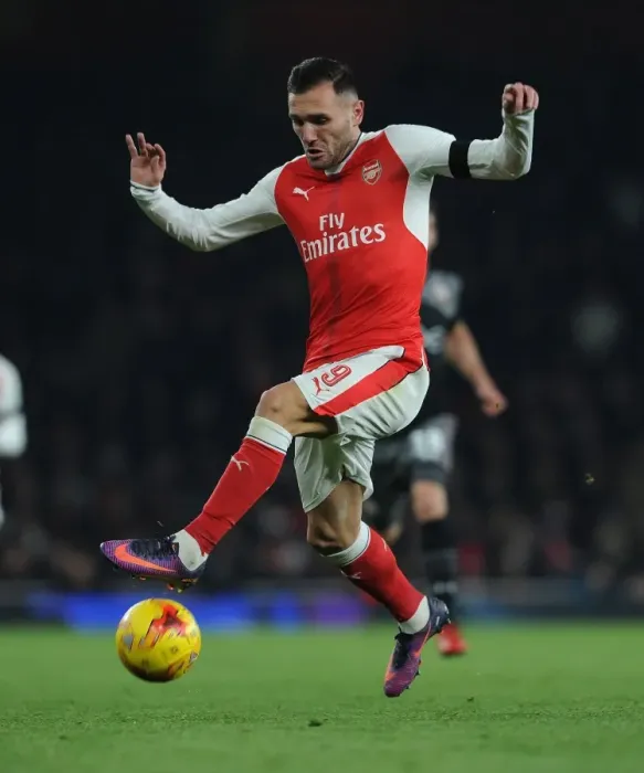Framed Print : Lucas Perez in Action: Arsenal vs Southampton, EFL Cup Quarter-Final