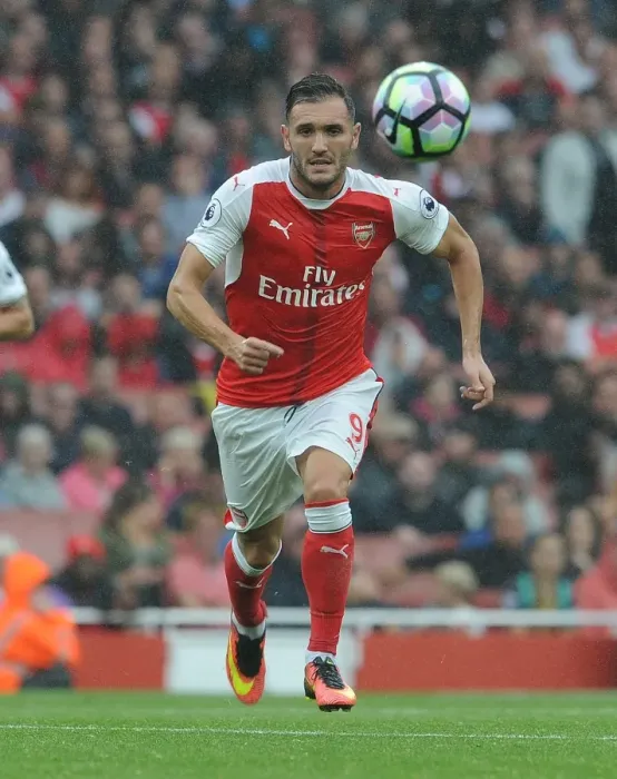 Framed Print : Lucas Perez in Action: Arsenal vs Southampton (2016-17), Emirates Stadium