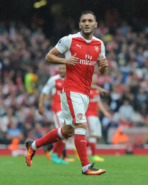 Framed Print : Lucas Perez in Action: Arsenal vs Southampton (2016-17)