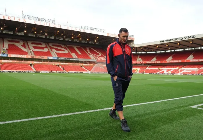 Framed Print : Lucas Perez Inspects Nottingham Forest Pitch Ahead of Arsenal's EFL Cup Clash Framed Print : Lucas Perez Inspects Nottingham Forest Pitch Ahead of Arsenal's EFL Cup Clash