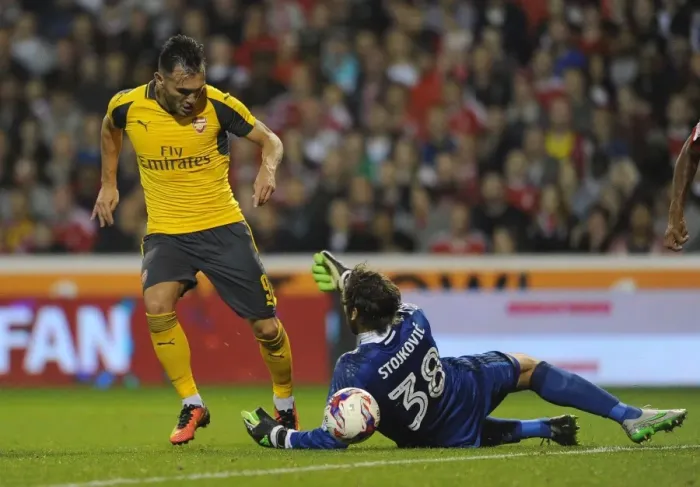 Framed Print : Lucas Perez Scores His Second Goal: Arsenal Advances in EFL Cup Against Nottingham Forest Framed Print : Lucas Perez Scores His Second Goal: Arsenal Advances in EFL Cup Against Nottingham Forest