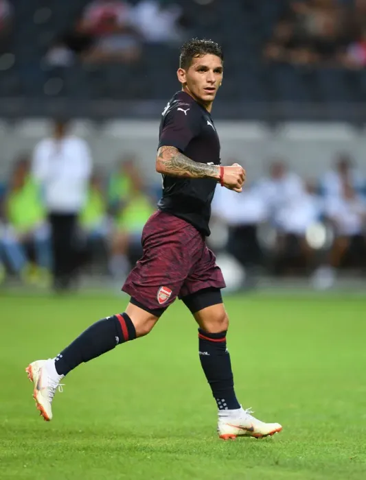 Framed Print : Lucas Torreira in Action: Arsenal vs. SS Lazio, Stockholm 2018