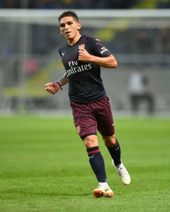 Framed Print : Lucas Torreira in Action: Arsenal vs. SS Lazio, Stockholm 2018