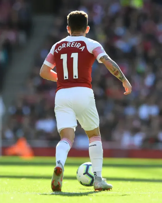 Framed Print : Lucas Torreira in Action: Arsenal vs. Watford, Premier League 2018-19