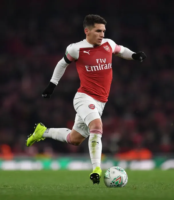Framed Print : Lucas Torreira in Action: Arsenal vs. Blackpool, Carabao Cup 2018-19