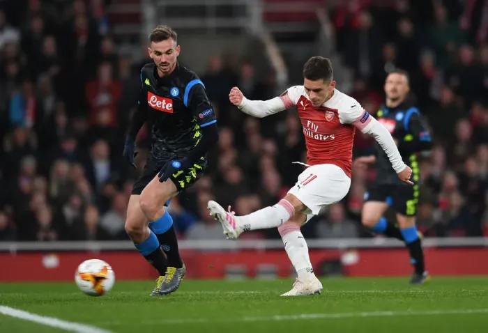 Framed Print : Lucas Torreira Scores in Arsenal's Europa League Quarterfinal Win Against Napoli (April 2019) Framed Print : Lucas Torreira Scores in Arsenal's Europa League Quarterfinal Win Against Napoli (April 2019)