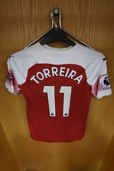 Lucas Torreira's Arsenal Jersey in Arsenal Home Changing Room before Arsenal vs Chelsea (2018-19)