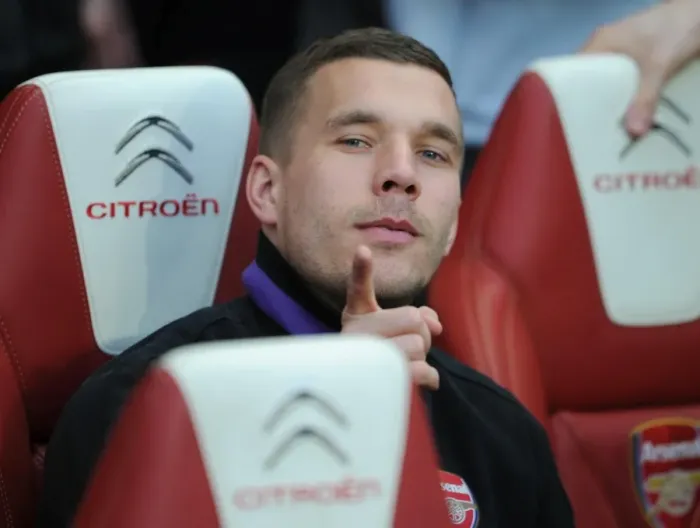 Framed Print : Lukas Podloski (Arsenal). Arsenal 0: 0 Everton. Barclays Premier League. Emirates Stadium, 16  /  4  /  13