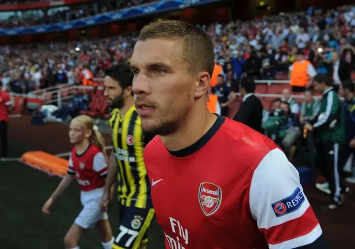 Framed Print : Lukas Podolski in Action: Arsenal vs Fenerbahce UEFA Champions League Play-offs (2013) Framed Print : Lukas Podolski in Action: Arsenal vs Fenerbahce UEFA Champions League Play-offs (2013)