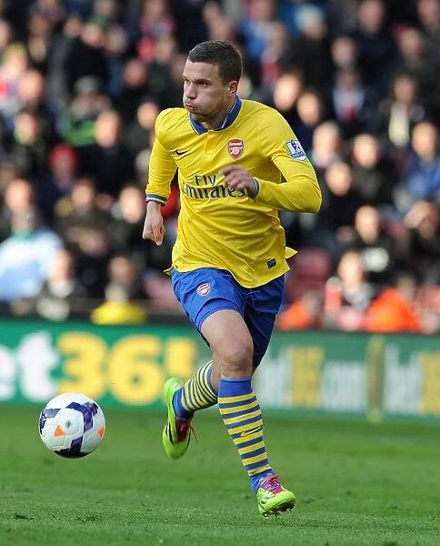 Lukas Podolski in Action: Stoke City vs Arsenal, Premier League 2013-14