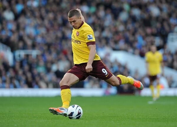 Lukas Podolski: In Action Against West Ham United for Arsenal, Premier League 2012-13