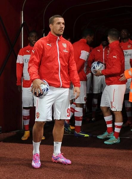 Lukas Podolski (Arsenal). Arsenal 1: 2 Southampton. Capital One Cup. 3rd Round. Emirates Stadium