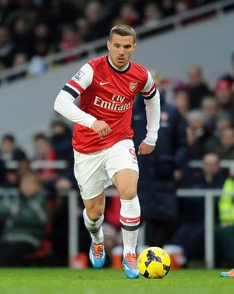 Lukas Podolski (Arsenal). Arsenal 2:0 Fulham. Barclays Premier League. Emirates Stadium, 18 / 1 / 14