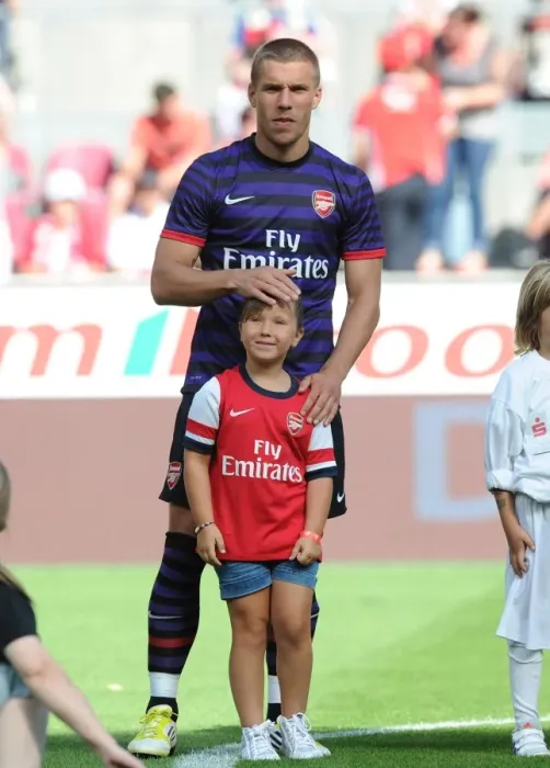 Framed Print : Lukas Podolski: Arsenal Star Prepares for Cologne Clash (2012-13)