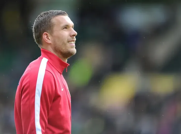 Framed Print : Lukas Podolski: Arsenal's Pre-Match Focus at Norwich City (2013-14) Framed Print : Lukas Podolski: Arsenal's Pre-Match Focus at Norwich City (2013-14)