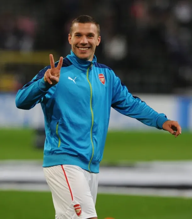 Framed Print : Lukas Podolski: Arsenal's Readiness at Anderlecht's Constant Vanden Stock Stadium, UEFA Champions League 2014-15