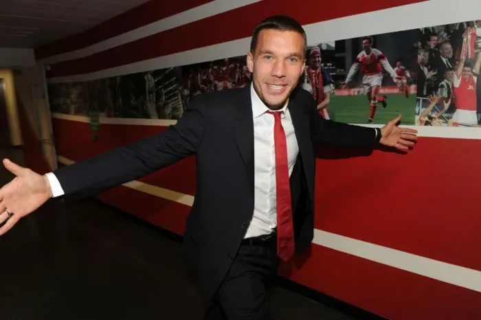 Framed Print : Lukas Podolski: Arsenal's Ready-to-Go Weapon Against West Bromwich Albion (2013-14)