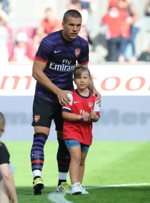 Framed Print : Lukas Podolski Pre-Season Training with Arsenal at Cologne, 2012
