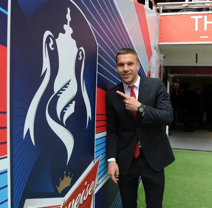 Framed Print : Lukas Podolski Prepares for FA Cup Final Showdown against Hull City