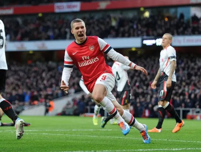 Framed Print : Lukas Podolski Scores Arsenal's Second Goal vs Liverpool in FA Cup 2013-14 Framed Print : Lukas Podolski Scores Arsenal's Second Goal vs Liverpool in FA Cup 2013-14