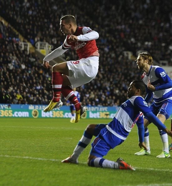 Lukas Podolski Scores First for Arsenal Against Reading, 2012-13 Season