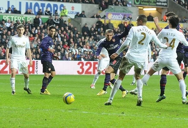 Lukas Podolski Scores First Goal: Swansea City vs. Arsenal - FA Cup 3rd Round, 2012-13