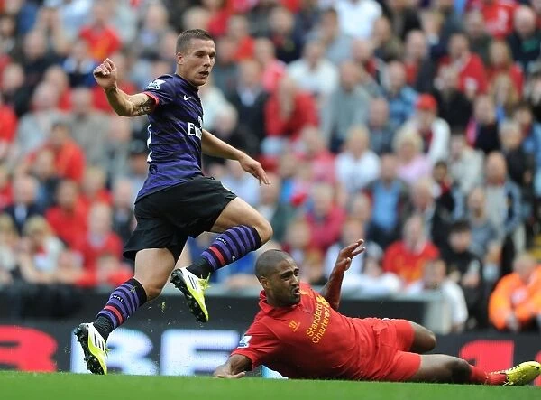 Lukas Podolski Scores First Goal: Liverpool vs. Arsenal, Premier League 2012-13