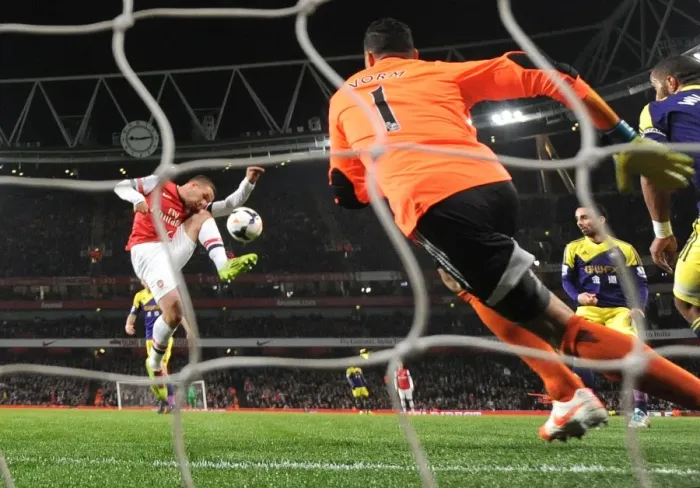 Framed Print : Lukas Podolski Scores the Opener: Arsenal vs Swansea City, Premier League 2013-14 Framed Print : Lukas Podolski Scores the Opener: Arsenal vs Swansea City, Premier League 2013-14
