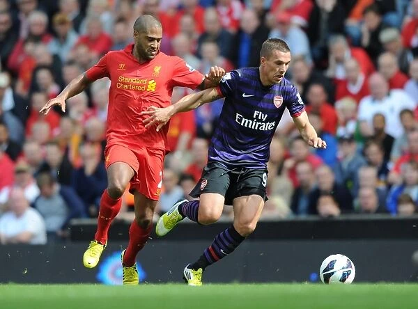 Lukas Podolski vs. Glen Johnson: Intense Battle at Anfield (Liverpool v Arsenal, 2012-13)
