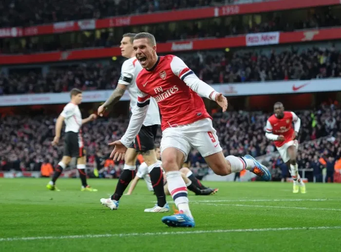 Framed Print : Lukas Podolski's Emotional FA Cup Goal: Arsenal's Second Against Liverpool (2013-14) Framed Print : Lukas Podolski's Emotional FA Cup Goal: Arsenal's Second Against Liverpool (2013-14)