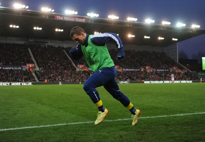 Framed Print : Lukas Podolski's Standout Performance: Arsenal at Stoke City (2014-15)