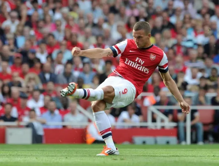 Framed Print : Lukas Podolski's Stunning Free-Kick: Arsenal Crushes Southampton 6-1 (2012-13 Premier League) Framed Print : Lukas Podolski's Stunning Free-Kick: Arsenal Crushes Southampton 6-1 (2012-13 Premier League)