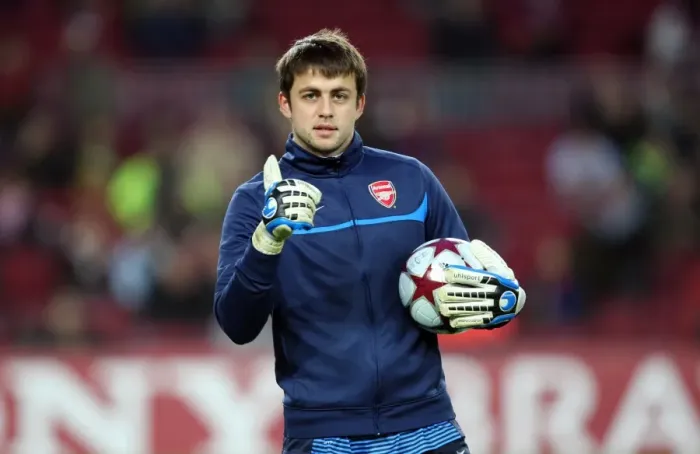 Framed Print : Lukasz Fabianski (Arsenal). Barcelona 4: 1 Arsenal. UEFA Champions League Framed Print : Lukasz Fabianski (Arsenal). Barcelona 4: 1 Arsenal. UEFA Champions League