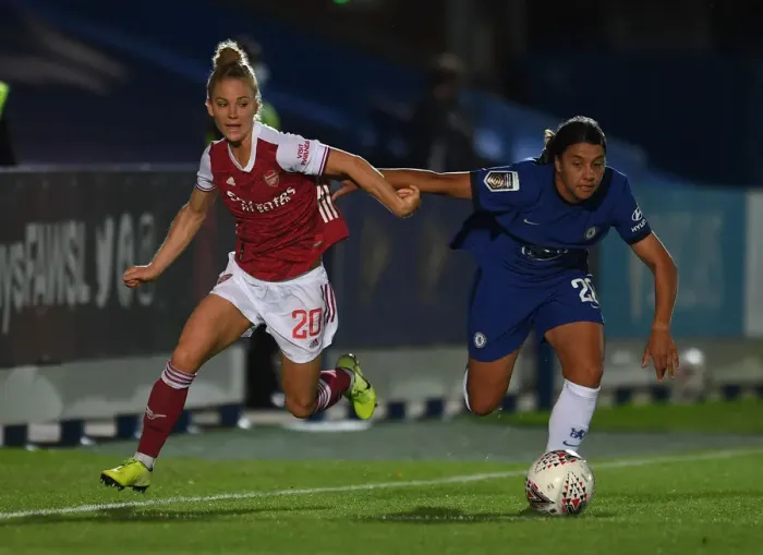 Framed Print : Maier vs. Kerr: A Continental Cup Showdown - Chelsea Women vs. Arsenal Women (2020-21)