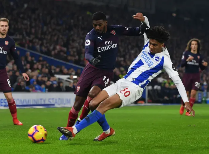 Framed Print : Maitland-Niles vs Bernardo: Battle at the Brighton Turf - Arsenal vs Brighton & Hove Albion, Premier League (2018-19) Framed Print : Maitland-Niles vs Bernardo: Battle at the Brighton Turf - Arsenal vs Brighton & Hove Albion, Premier League (2018-19)