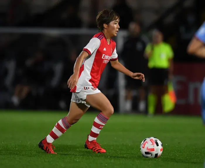 Framed Print : Mana Iwabuchi in Action: Arsenal Women's UEFA Champions League Clash against Slavia Prague Framed Print : Mana Iwabuchi in Action: Arsenal Women's UEFA Champions League Clash against Slavia Prague