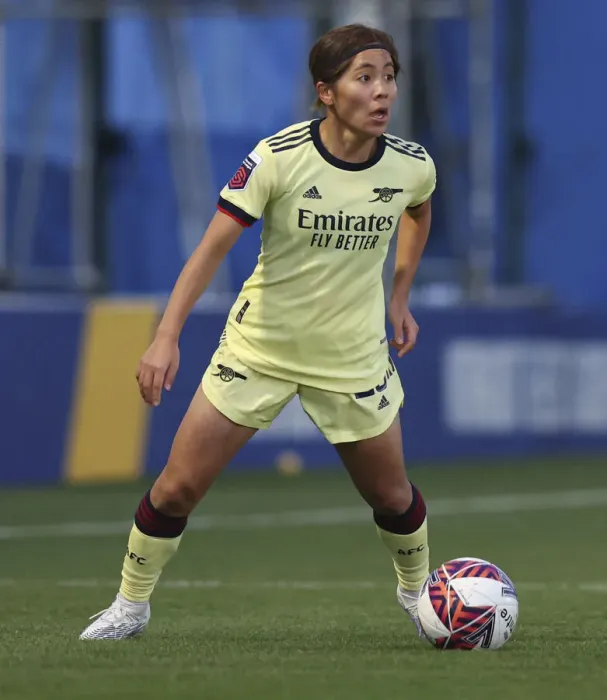 Framed Print : Mana Iwabuchi in Action: Everton Women vs. Arsenal Women, FA WSL 2021-22