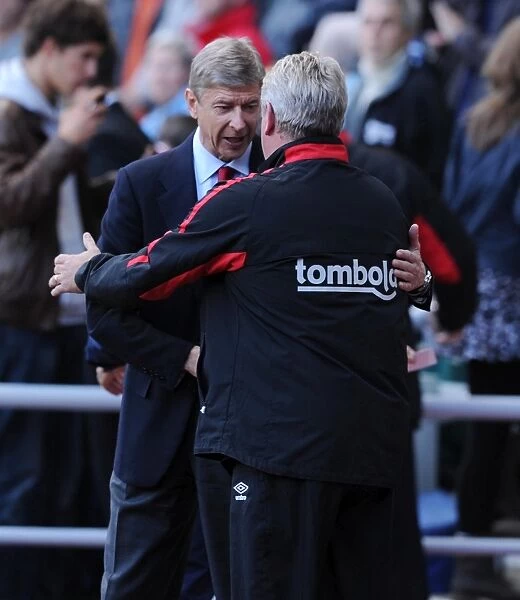 Managers : Arsene Wenger (Arsenal) and Steve Bruce (Sunderland) before the match